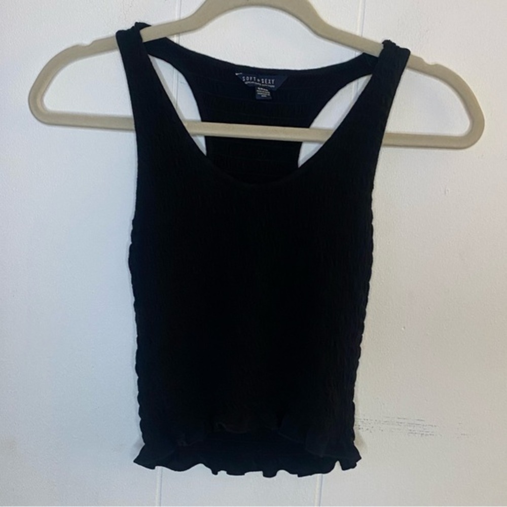 Black Soft & Sexy Ribbed American Eagle Tank Top